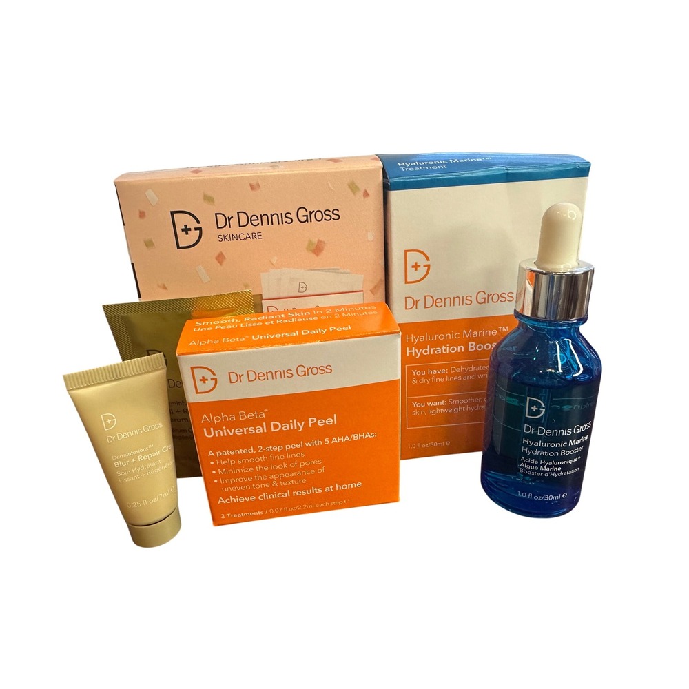 Dr Dennis Gross Hyaluronic Marine Hydration Booster Alpha Beta Peel Set